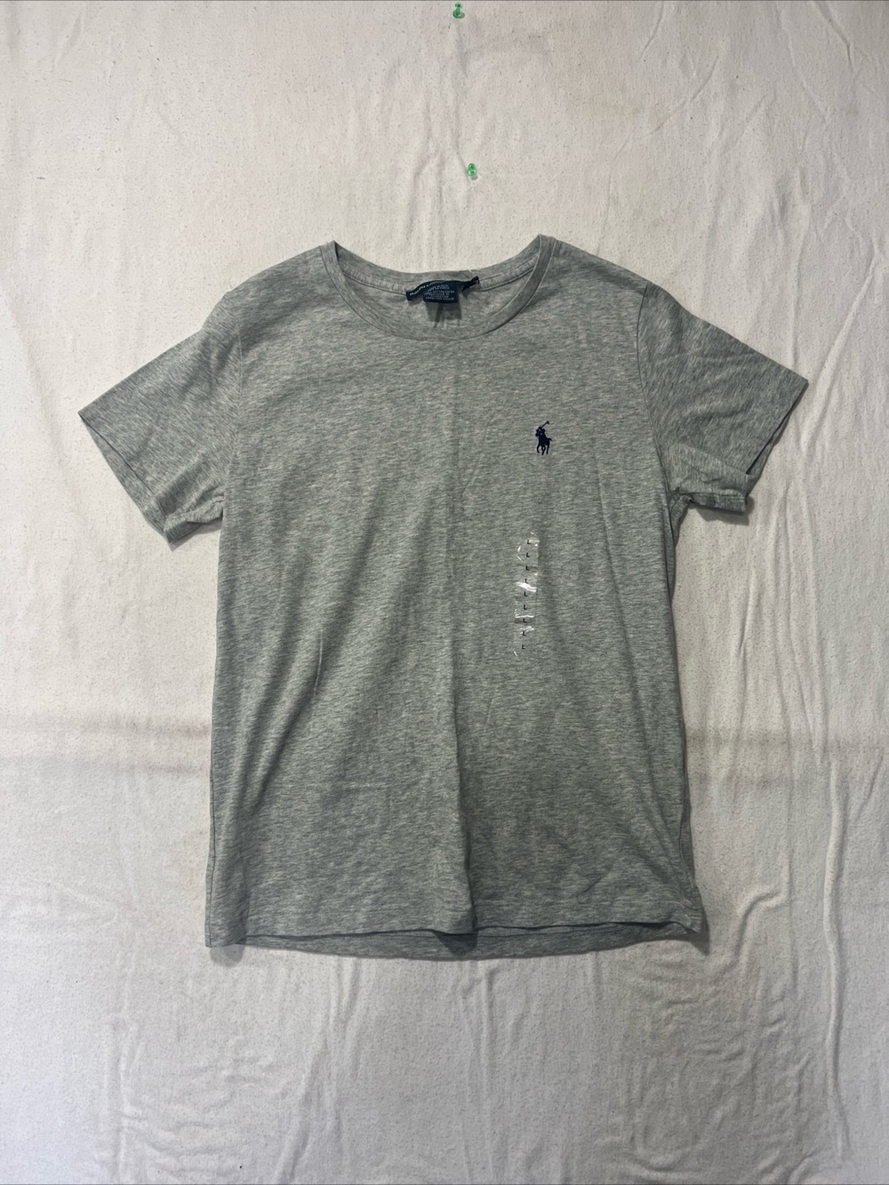 Ralph Lauren Heather Gray Short Sleeve Polo Tee with Navy Pony
